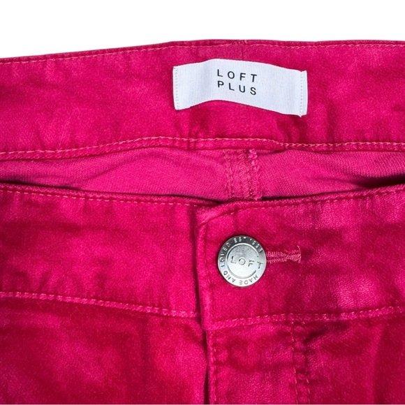 LOFT Plus Magenta Pink Midrise Velvet Skinny Pants Plus Size 24 NWT - Picture 12 of 16